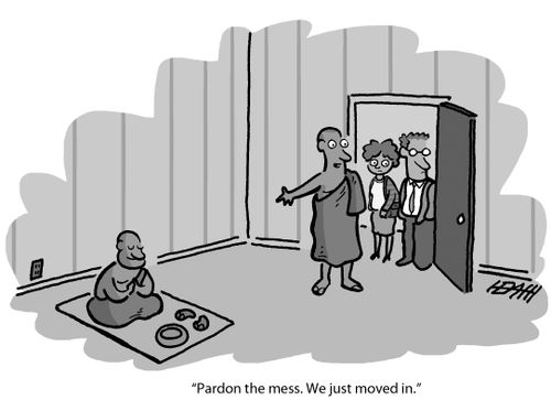 'Pardon the mess. We just moved in.'
