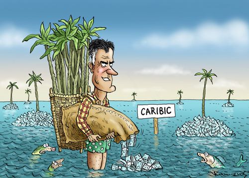 Mitt Romney in the Caribic.