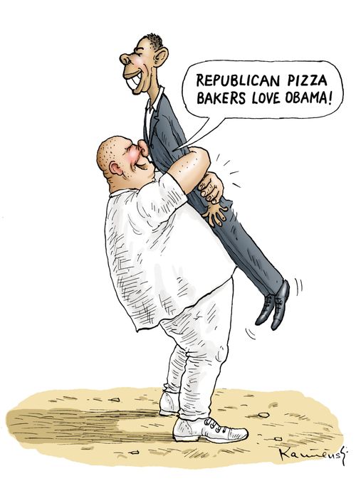 'Republican pizza bakers love Obama!'