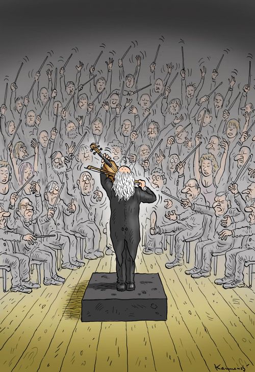 Lots of Conductors for a Single Violinist.