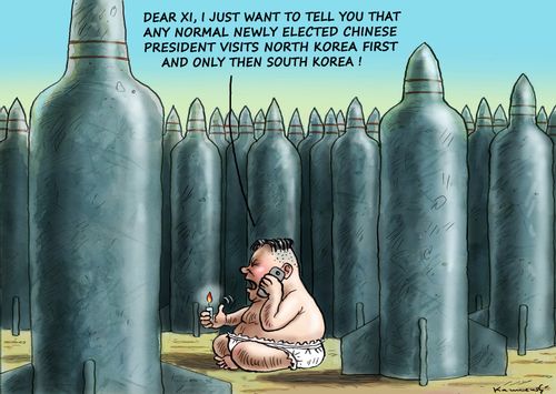 Dear Xi, I just want to tell you that any normal newly elected Chinese president visits North Korea first and only then South Korea.