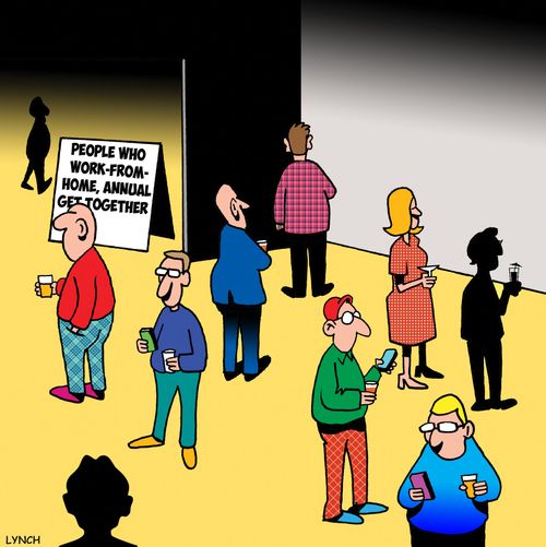 People who work-from-home, annual get together.