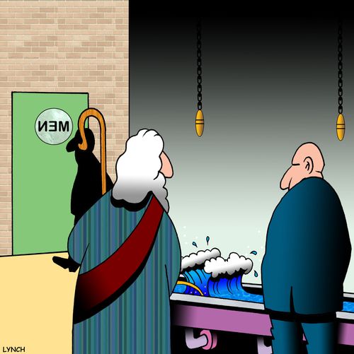Moses at the urinal