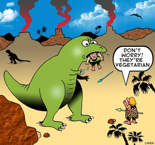 'Don't worry! They're vegetarian!'