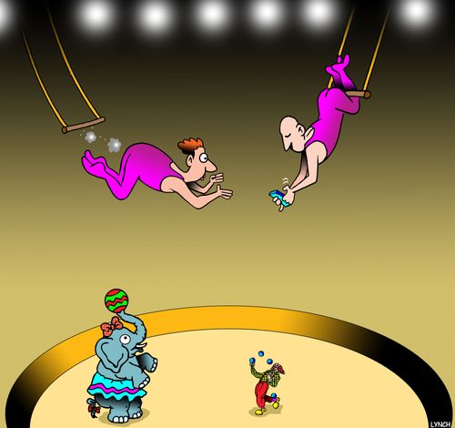 Texting Trapeze Artist