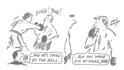 '..And he's saved by the bell.'