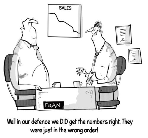 "Well in our defence we did get the numbers right they were just in the wrong order!"
