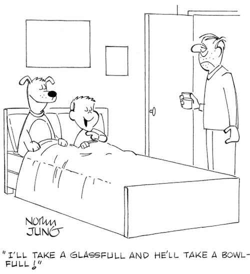 'I'll take a glassfull and he'll take a bowlfull!'