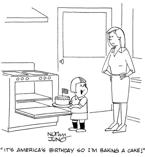 'It's America's birthday so I'm baking a cake!'