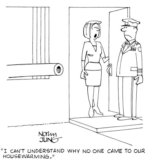'I can't understand why no one came to our housewarming.'