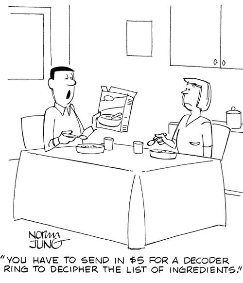 'You have to send in $5 for a decoder ring to decipher the list of ingredients.'