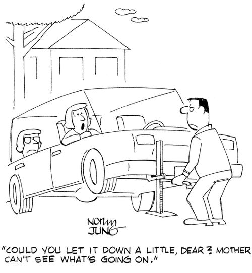 'Could you let it down a little, dear? Mother can't see what's going on.'