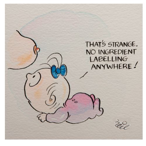 'That's strange. No ingredient labelling anywhere!'