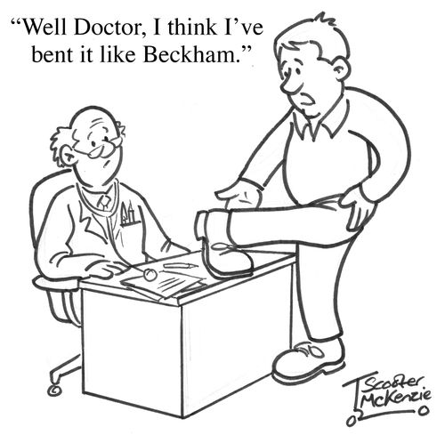 'Well Doctor, I think I've bent it like Beckham.'