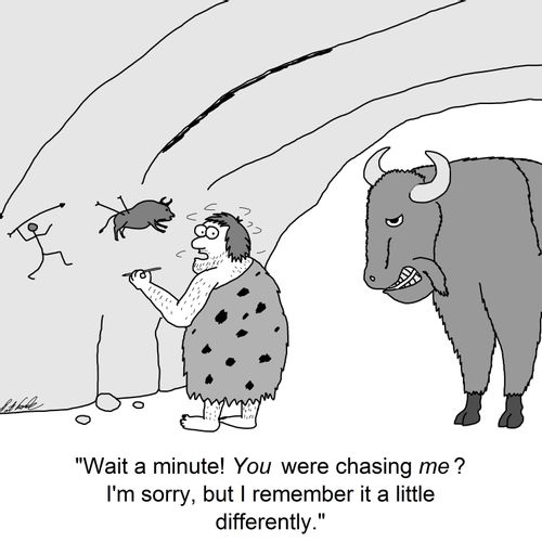 'Wait a minute! You were chasing me? I'm sorry, but I remember it a little differently.'