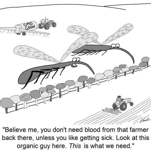 'Believe me, you don't need blood from that farmer back there, unless you like getting sick. Look at this organic guy here. This is what we need.'