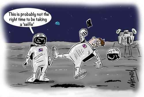 'This is probably not the right time to be taking a 'selfie'.'