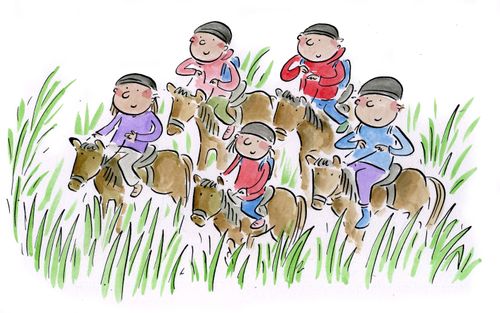 Family on horseback