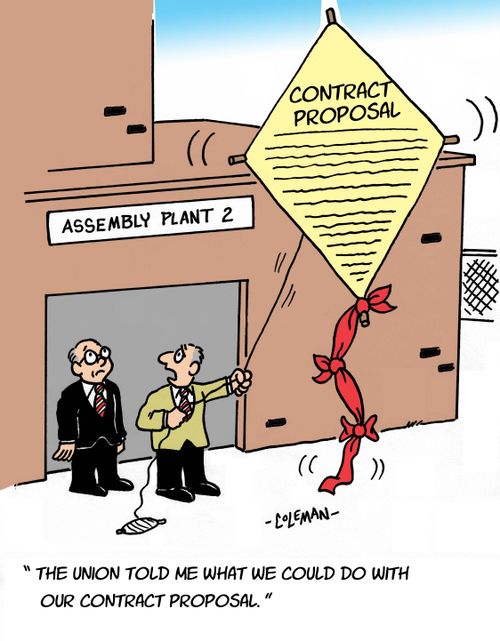 'The union told me what we could do with our contract proposal.'