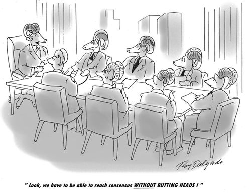 'Look we have to be able to reach consensus WITHOUT BUTTING HEADS!'