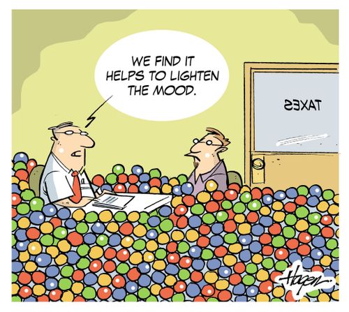 'We find it helps to lighten the mood.'