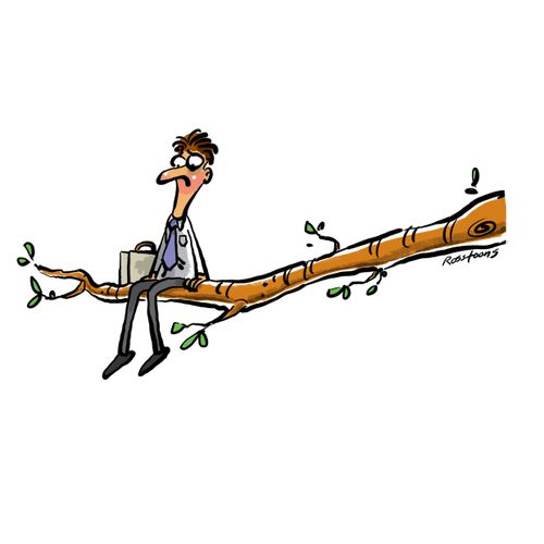 Man out on limb.