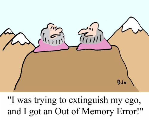 'I was trying to extinguish my ego, and I got an Out of Memory Error.'