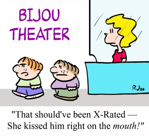 BIJOU THEATER, 'That should've been X-rated - She kissed him right on the MOUTH!'