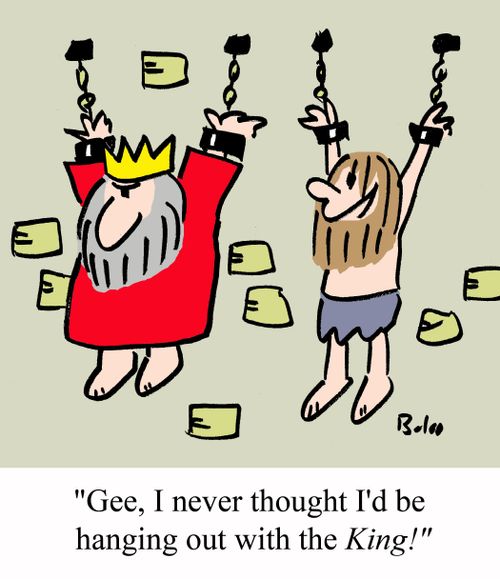 'Gee, I never thought I'd be hanging out with the KING!'