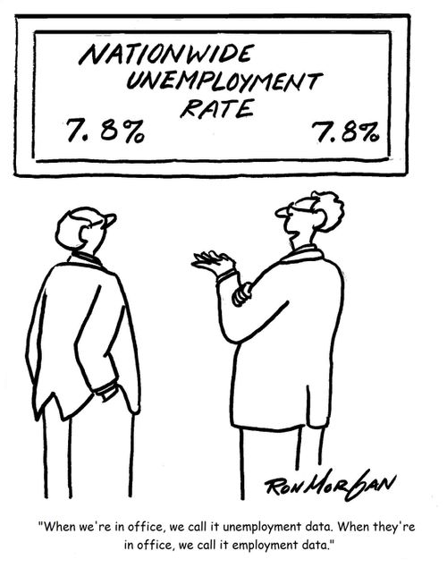 'When we're in office, we call it unemployment data. When they're in office, we call it employment data.'