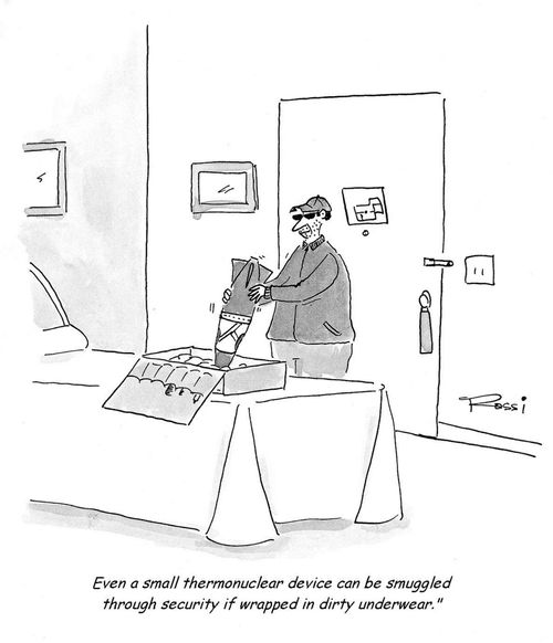 'Even a small thermonuclear device can be smuggled through security if wrapped in dirty underwear.'