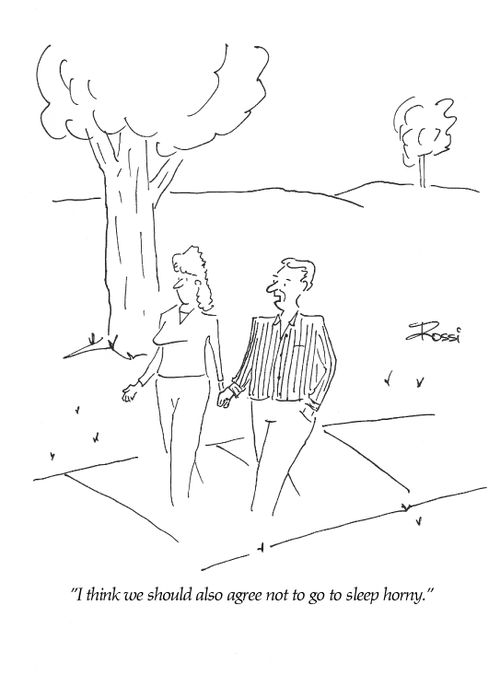 'I think we should also agree not to go to sleep horny.'