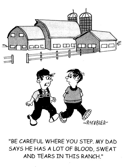 'Be careful where you step. My dad says he has a lot of blood, sweat and tears in this ranch.'