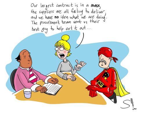 'Our largest contract is in a mess, the suppliers are failing to deliver, and we have no idea what we are doing. The procurement team sent us their best guy to help sort it out...'
