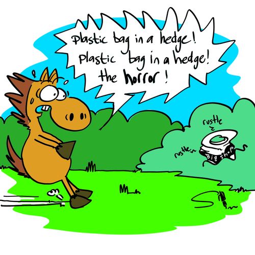 'Plastic bag in a hedge! Plastic bag in a hedge! The horror!'