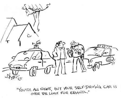 'You're all right, but your self-driving car is over the limit for ethanol.'