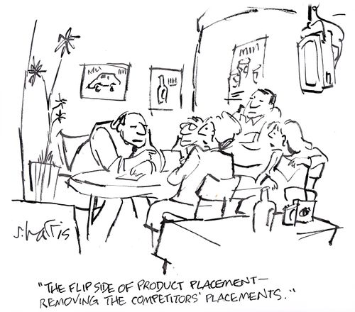 'The flip side of product placement - removing the competitors' placements.'