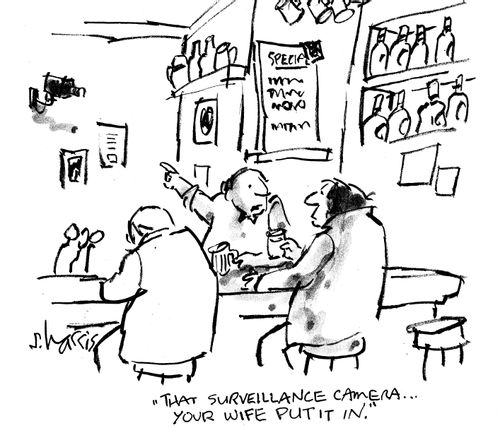 'That surveillance camera...your wife put it in.'