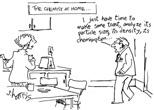'I just have time to make some toast, analyze its particle sizes, its density, its  chemisorption...'