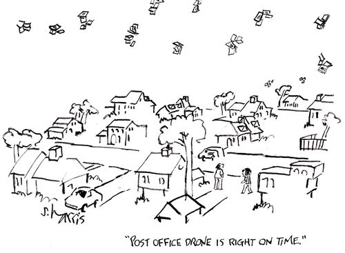 'Post office drone is right on time.'