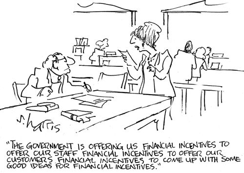 'The government is offering us financial incentives to offer out staff financial incentives to offer our customers financial incentives to come up withsome good ideas for financial incentives.'