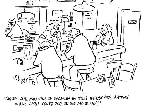 'There are millions of bacteria in your intestines, anyway. What harm could one or two more do?' 