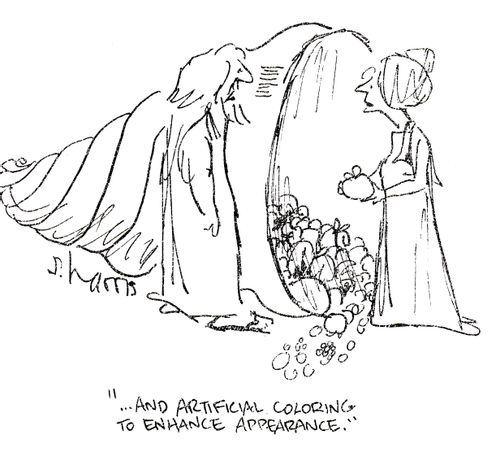 '...and artificial coloring to enhance appearance.'