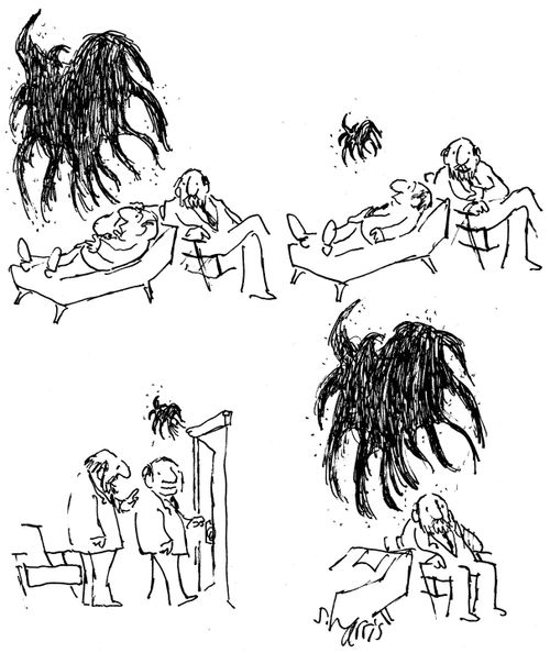 Psychiatrist catches patient's hallucination.