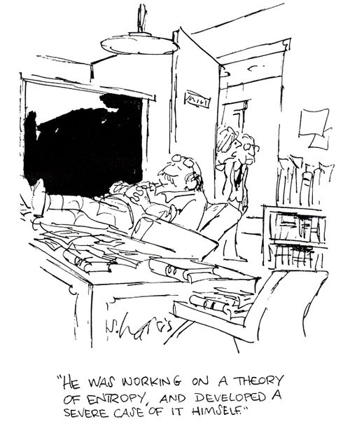 'He was working on a theory of entropy, and developed a severe case of it himself.'