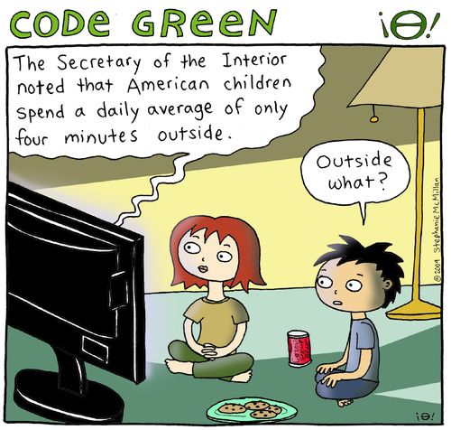 The Secretary of the Interior noted that American children spend a daily average of only four minutes outside.