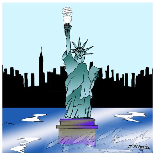 The Statue of Liberty's torch has an LED lightbulb in it.