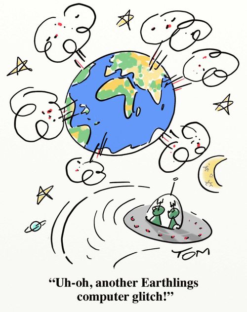 'Uh-oh, another Earthlings computer glitch!'