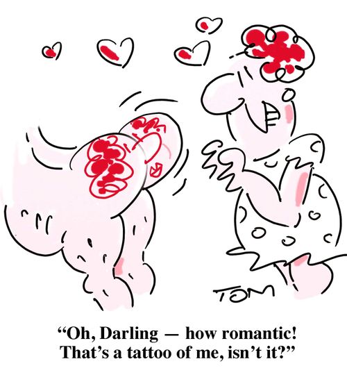 Bottom art as trended by Cheryl Cole: 'Oh, Darling - how romantic! That's a tattoo of me, isn't it?'