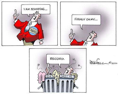'I am standing. . . firmly on my . . . record.'